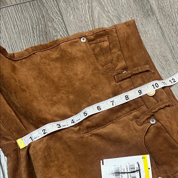 NWOT good American Brown faux suede GW100T Skinny Pants size 0 / 25 - Picture 5 of 9